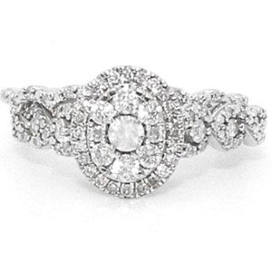 Diamond Halo Bridal Wedding Set 1.00 Ct. T.W.